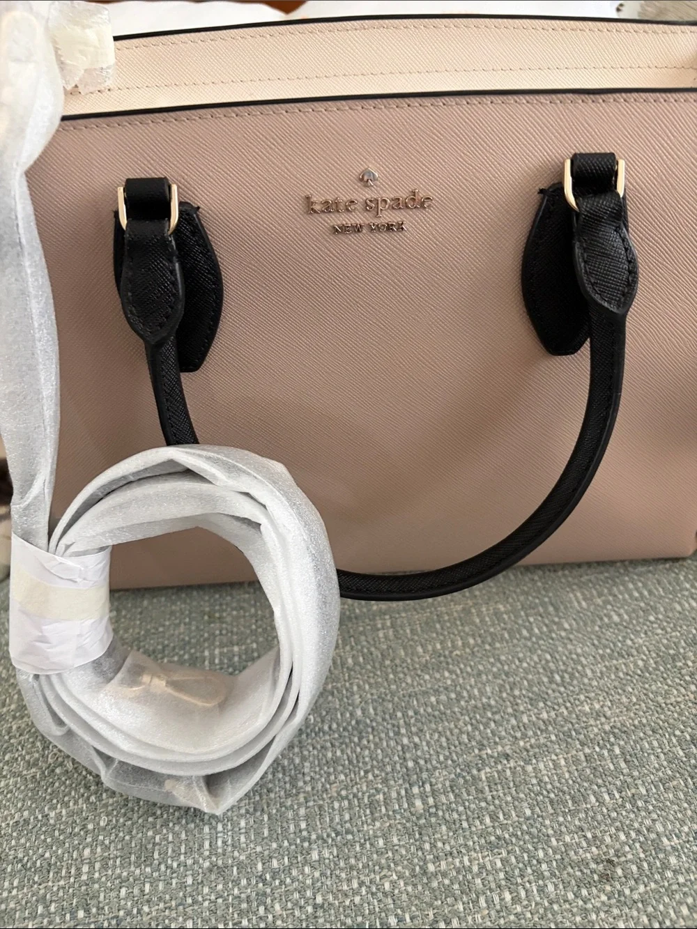 kate spade Blush and Black Top-Handle Satchel